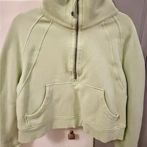 Half-Zip Pullover Hoodie in Light Mint